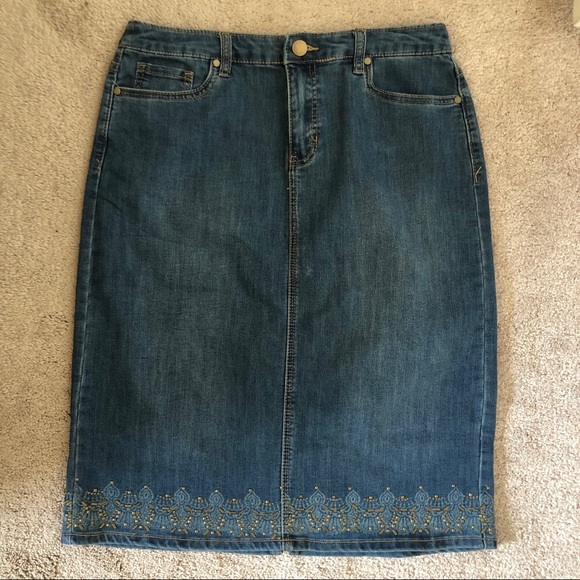 Christopher & Banks Dresses & Skirts - Christopher & Banks Jean Denim Skirt